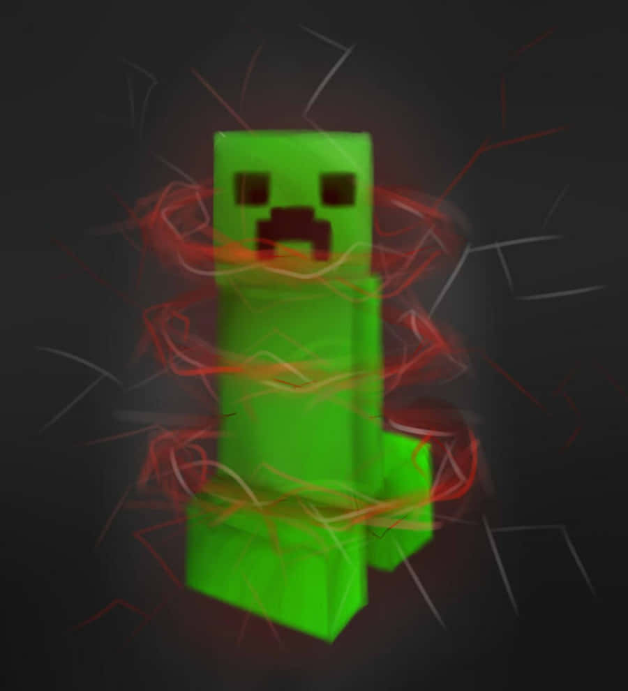 A Spectacular View Of A Charged Creeper From Minecraft Wallpaper