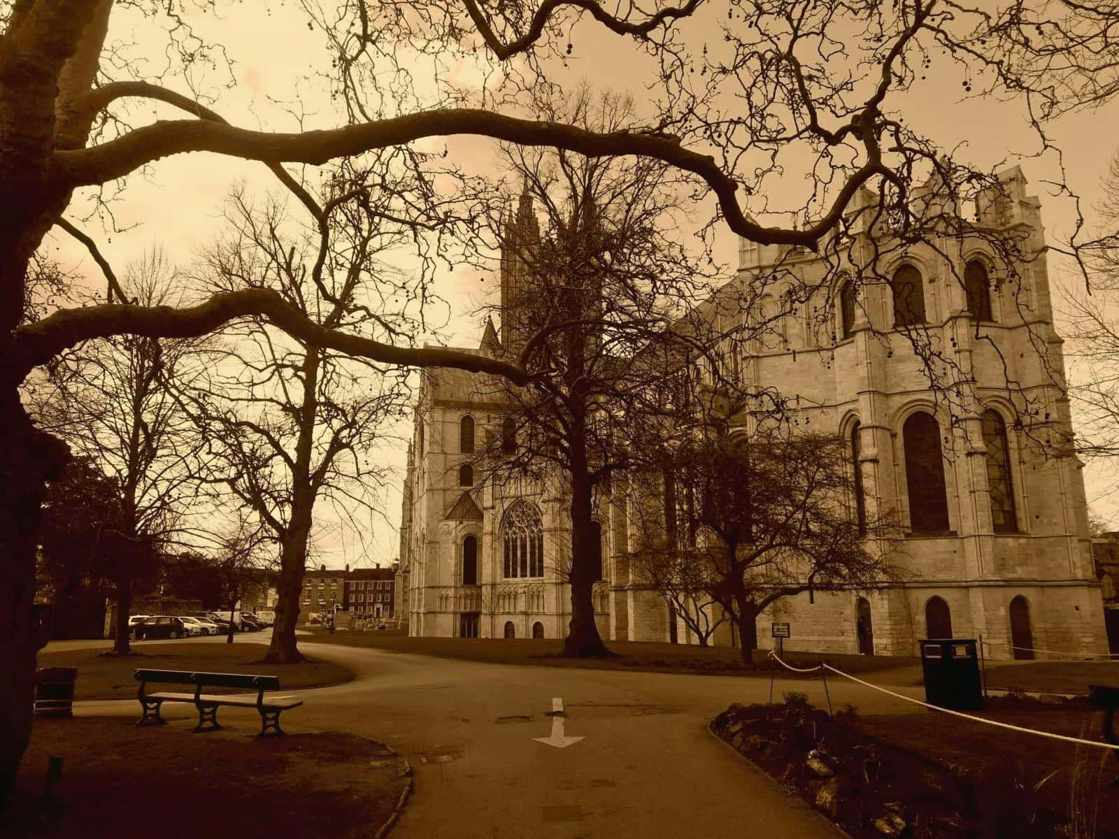 A Spooky Photo Of Canterbury Cathedral Wallpaper