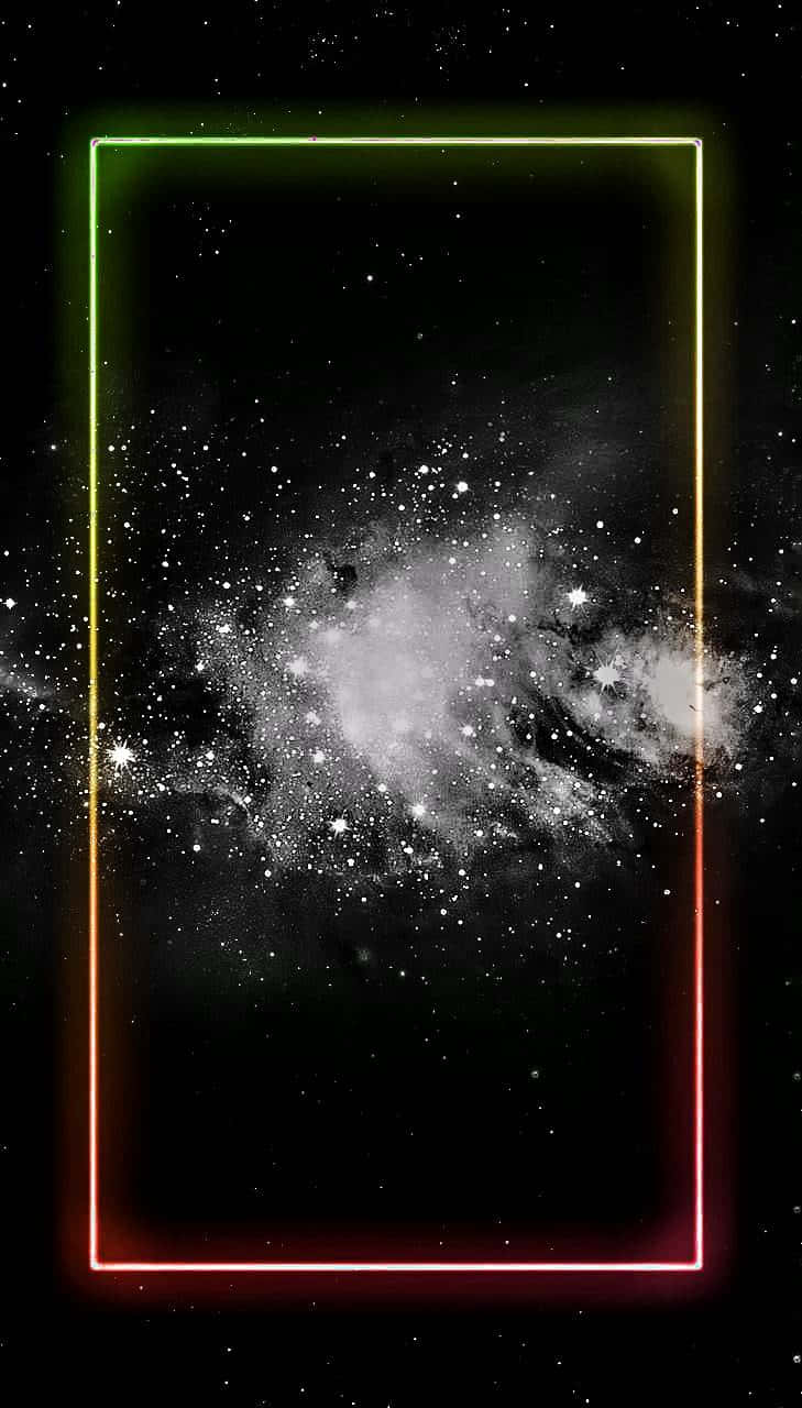 A Square Frame With A Galaxy In The Background Wallpaper