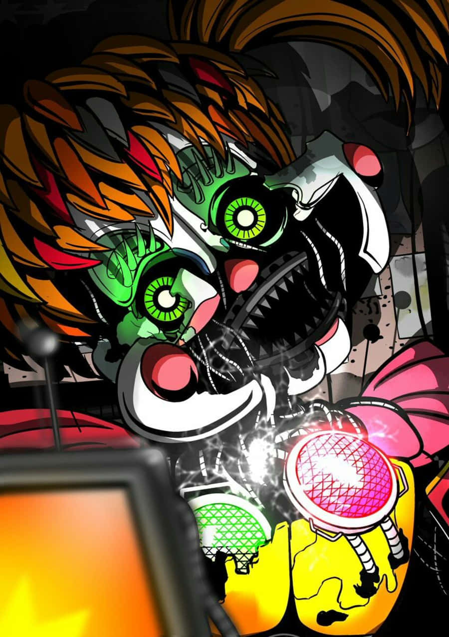 A Striking Image Of Scrap Baby In The World Of Five Nights At Freddy's Wallpaper