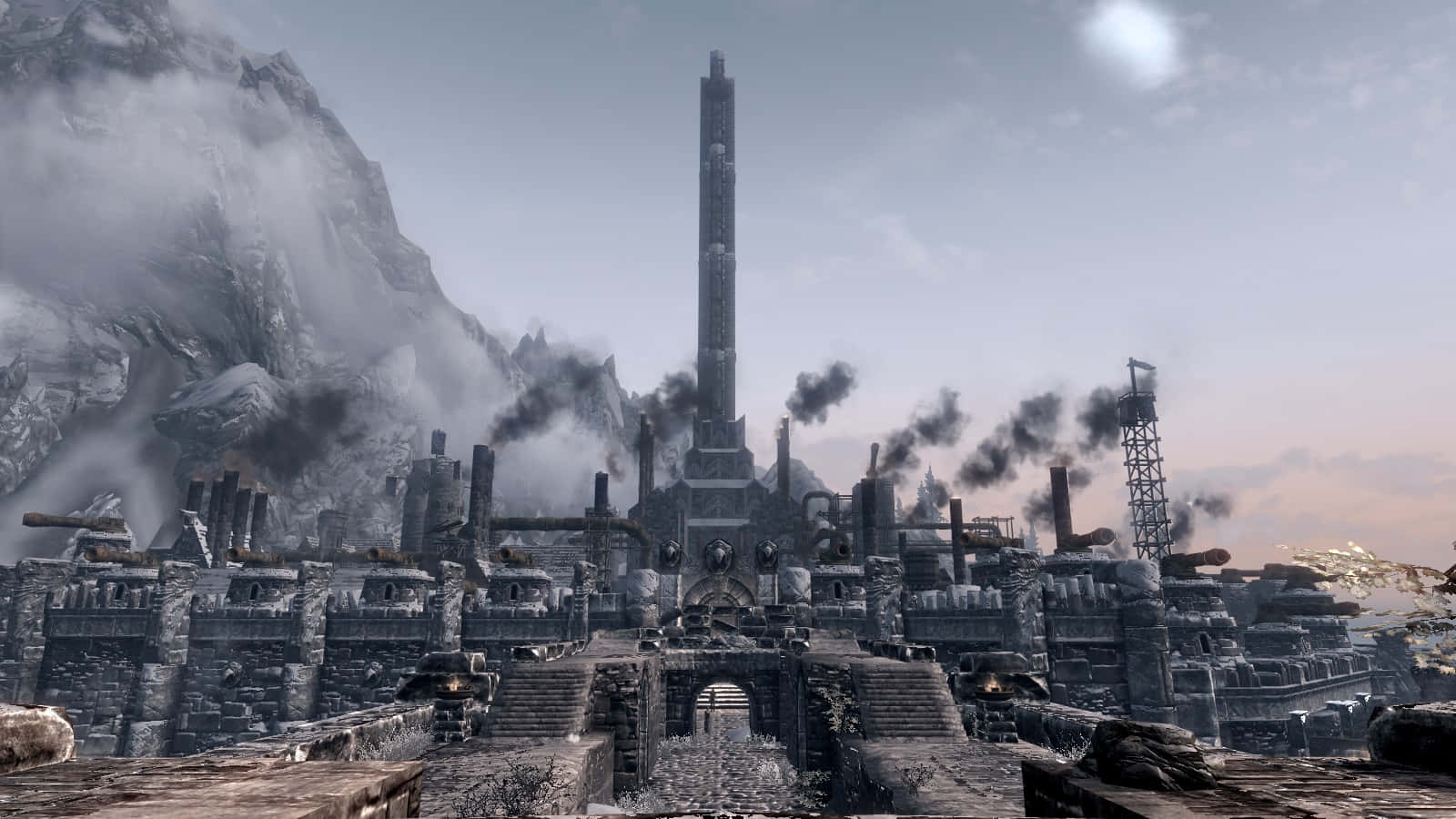 A Striking View Of Windhelm In Skyrim Wallpaper