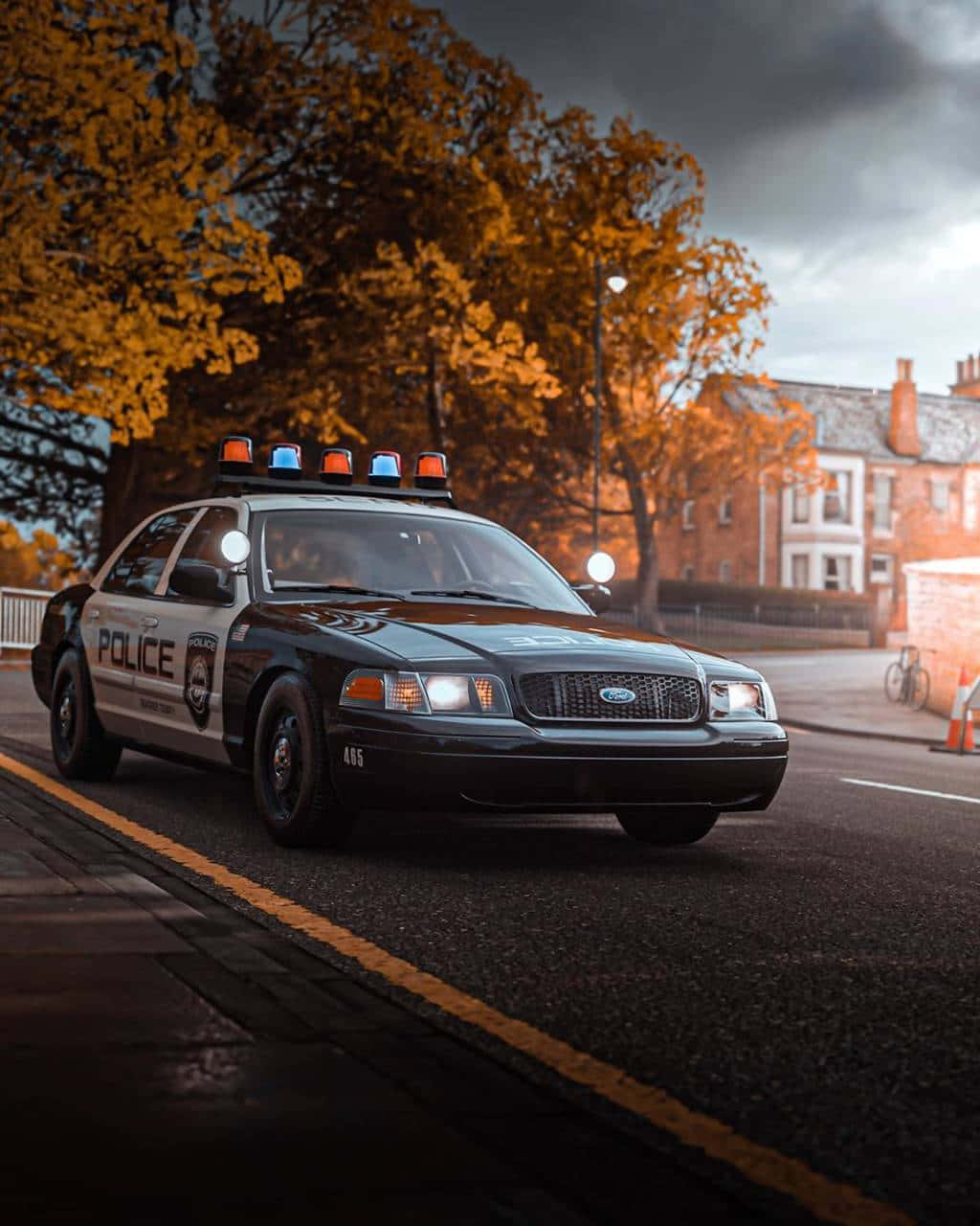 A Stunning Ford Crown Victoria In Midnight Blue Wallpaper