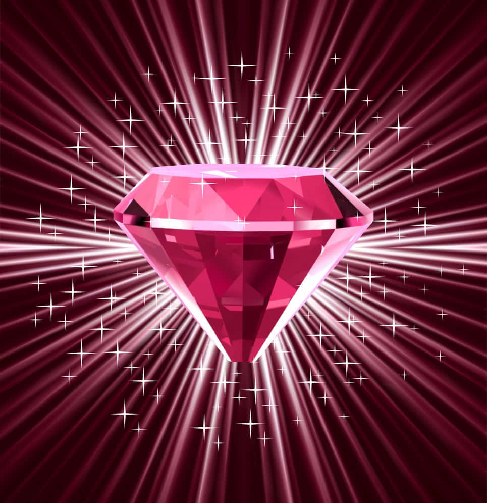 A Stunning Red Diamond Shimmering In The Spotlight Wallpaper