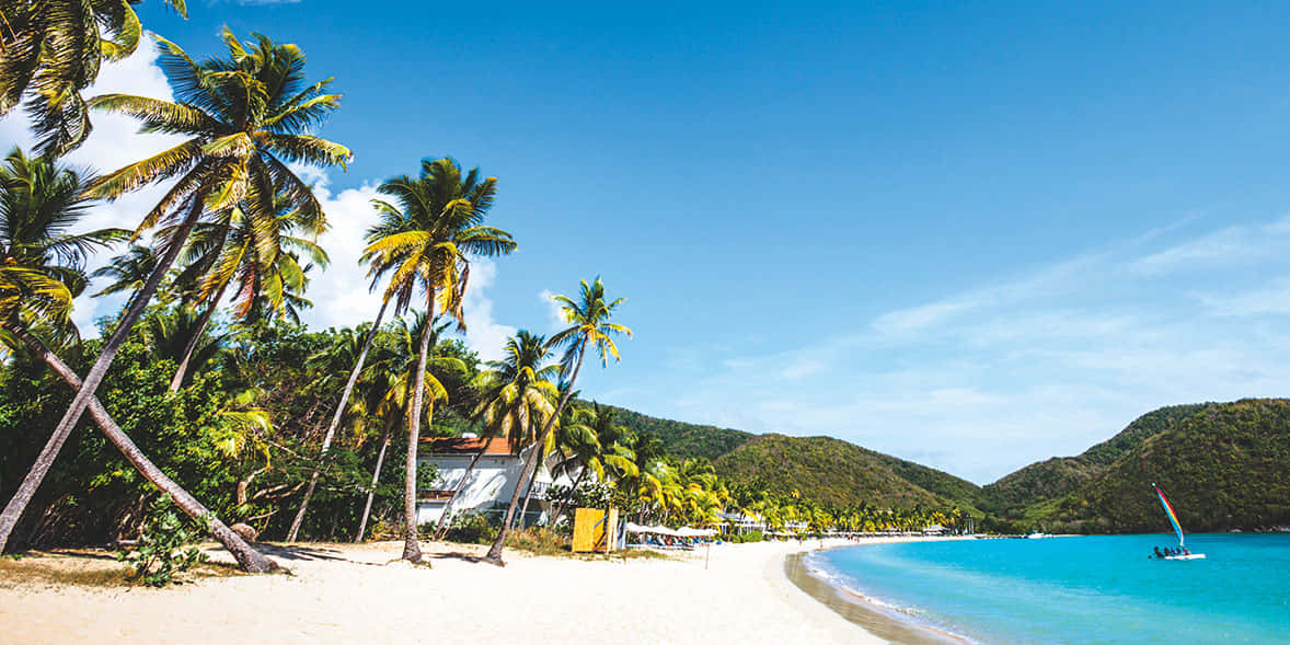 A Stunning View Of A Serene Caribbean Island Wallpaper