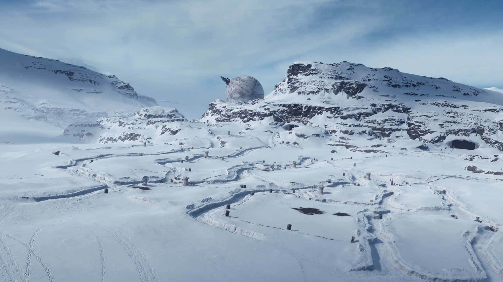 A Stunning View Of Hoth With A Snowstorm Wallpaper