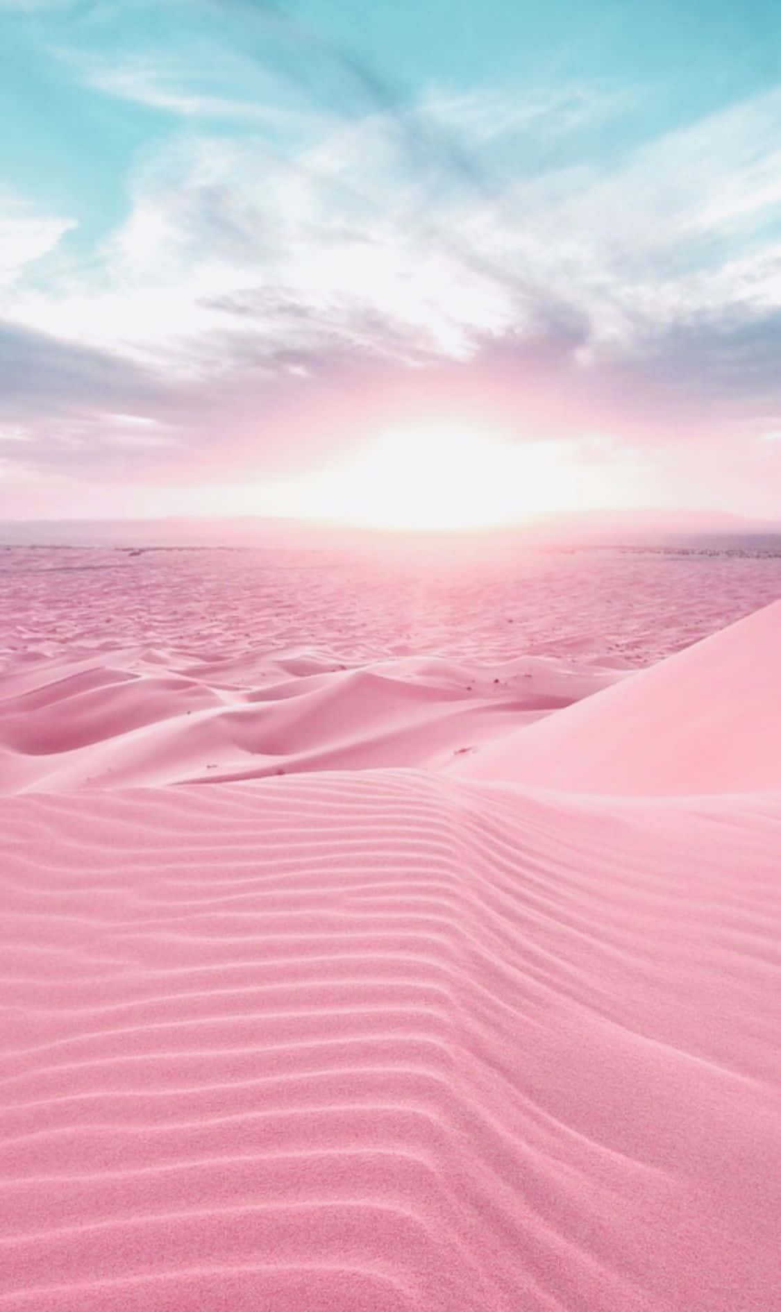 A Stunning View Of The Unique Pink Sand Beach, A True Paradise On Earth. Wallpaper