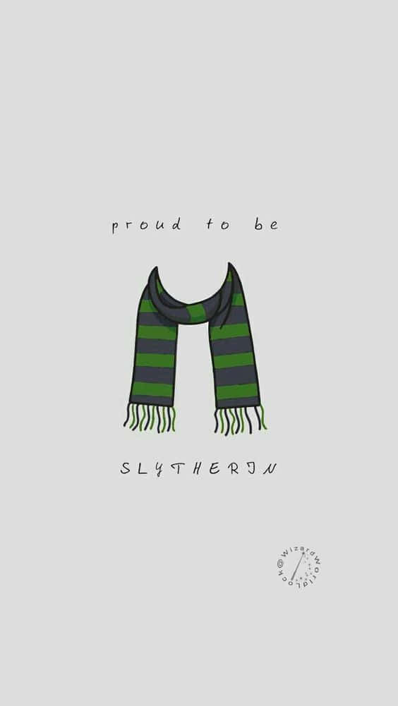 A Stylistic Slytherin Design Featuring Black And Green Colors. Wallpaper