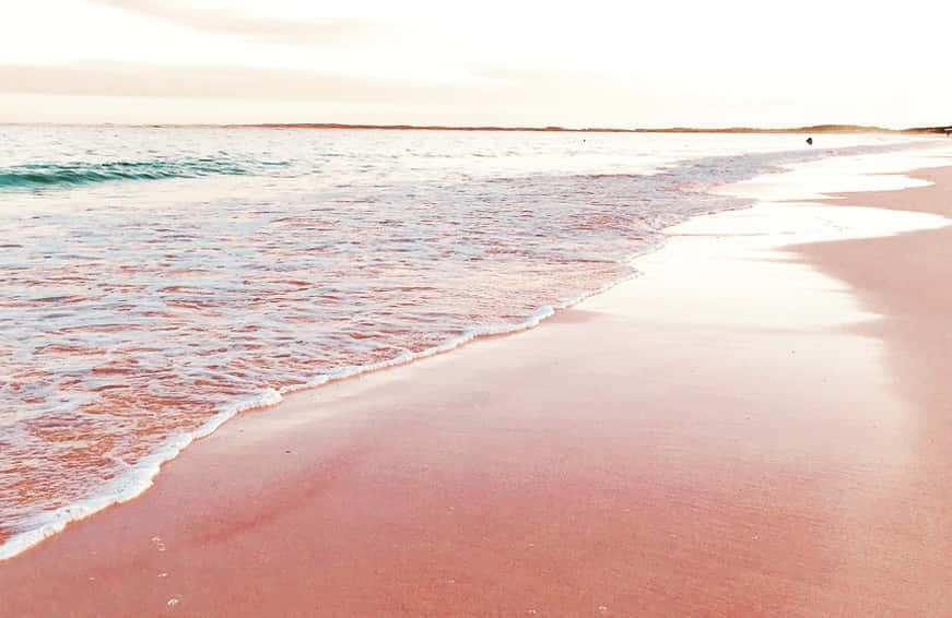 A Sunrise On A Dazzling Pink Beach Wallpaper