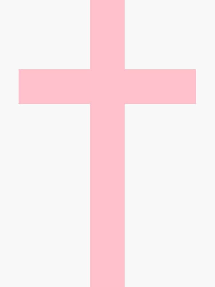 A Symbol Of Hope And Faith: A Pink Cross In A Field Of Daisies Wallpaper