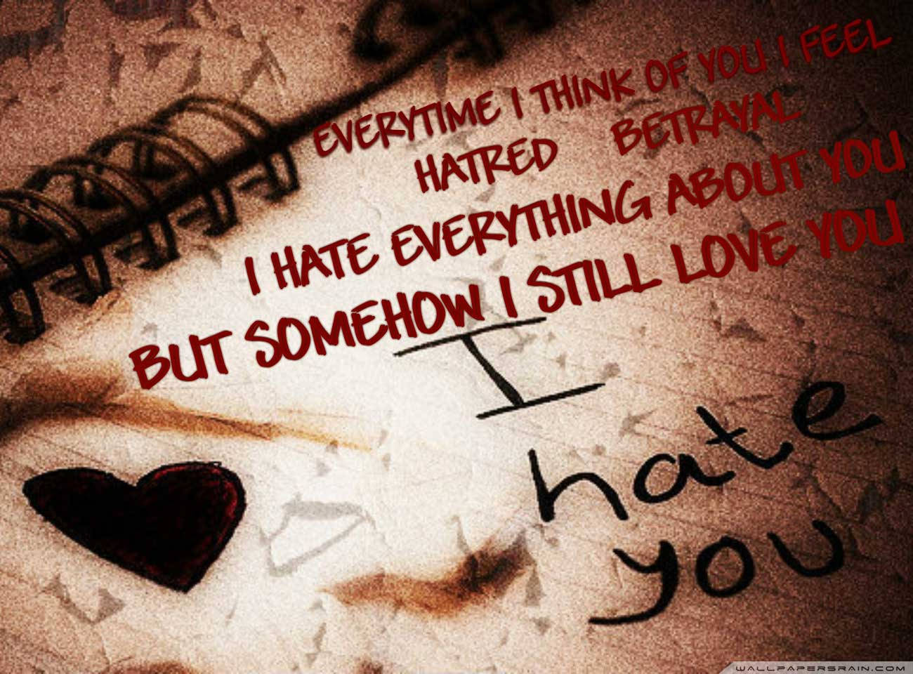 A Tale Of Opposite Emotions - Love And Hate Wallpaper