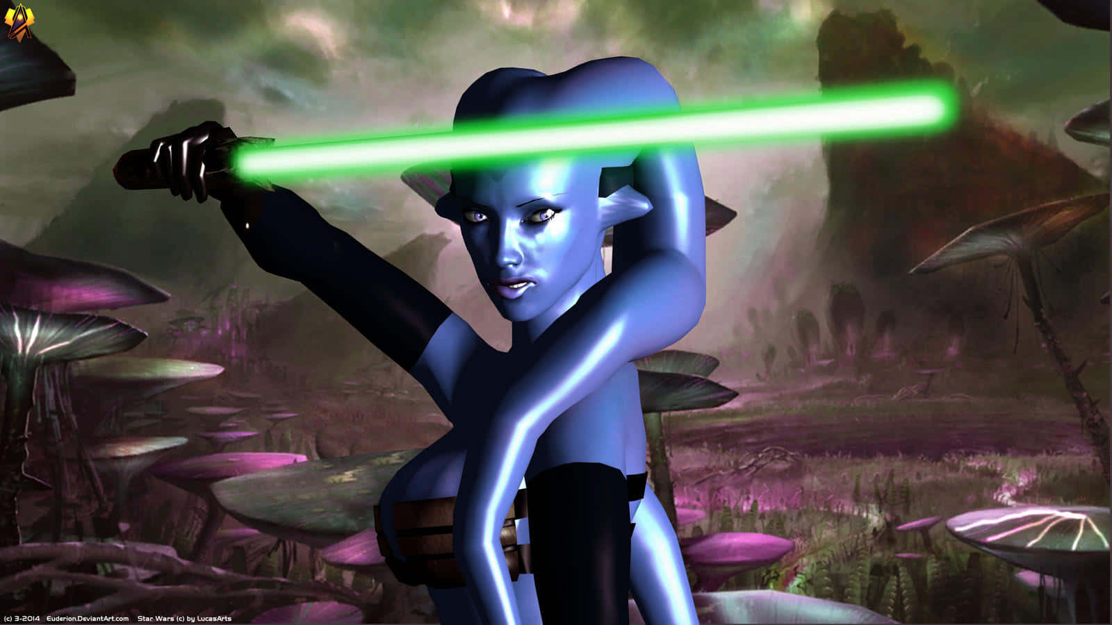 A Twi'lek Character With Scarf And Robes Wallpaper