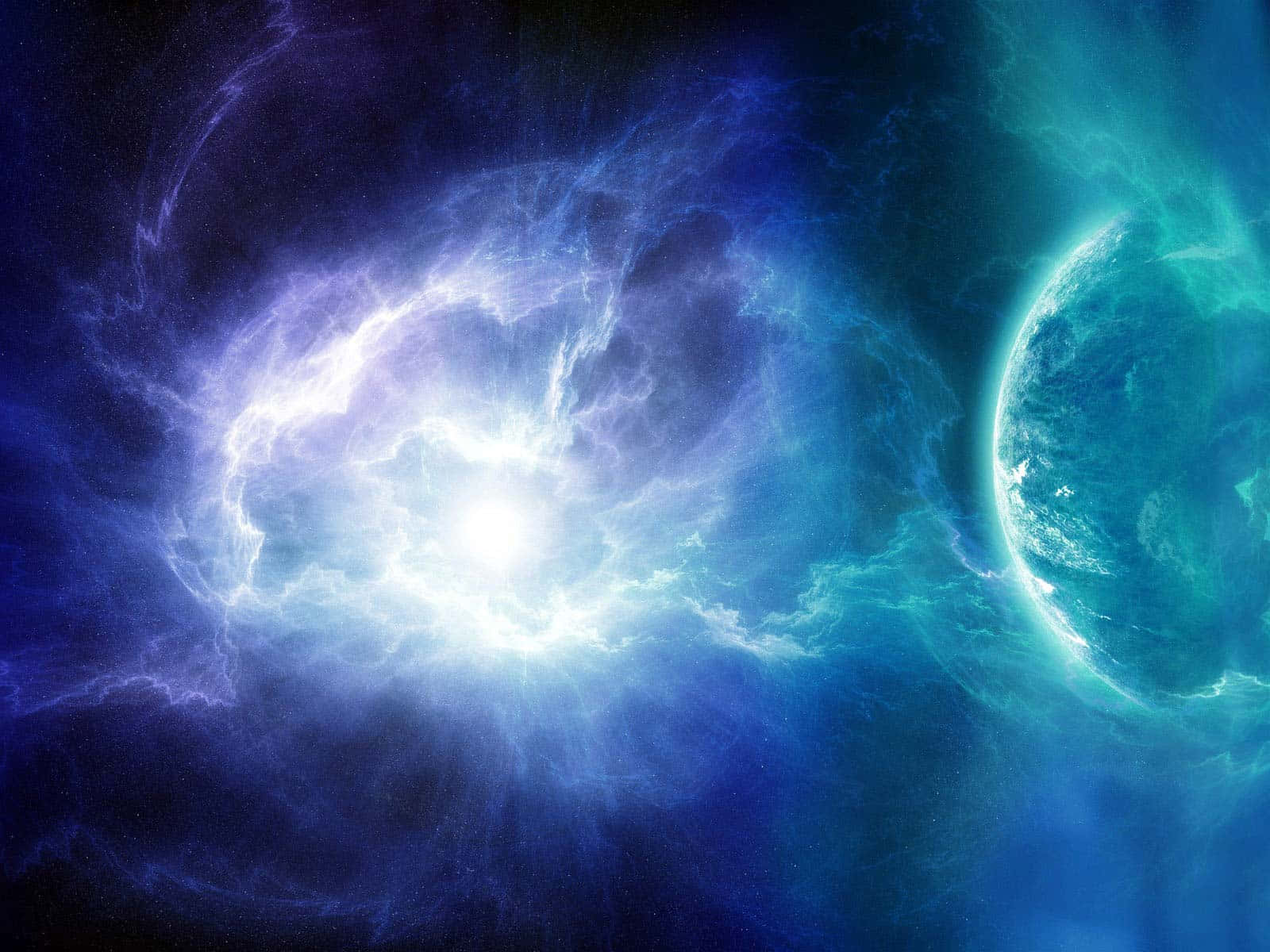 A Vibrant Display Of Cosmic Rays In Outer Space Wallpaper