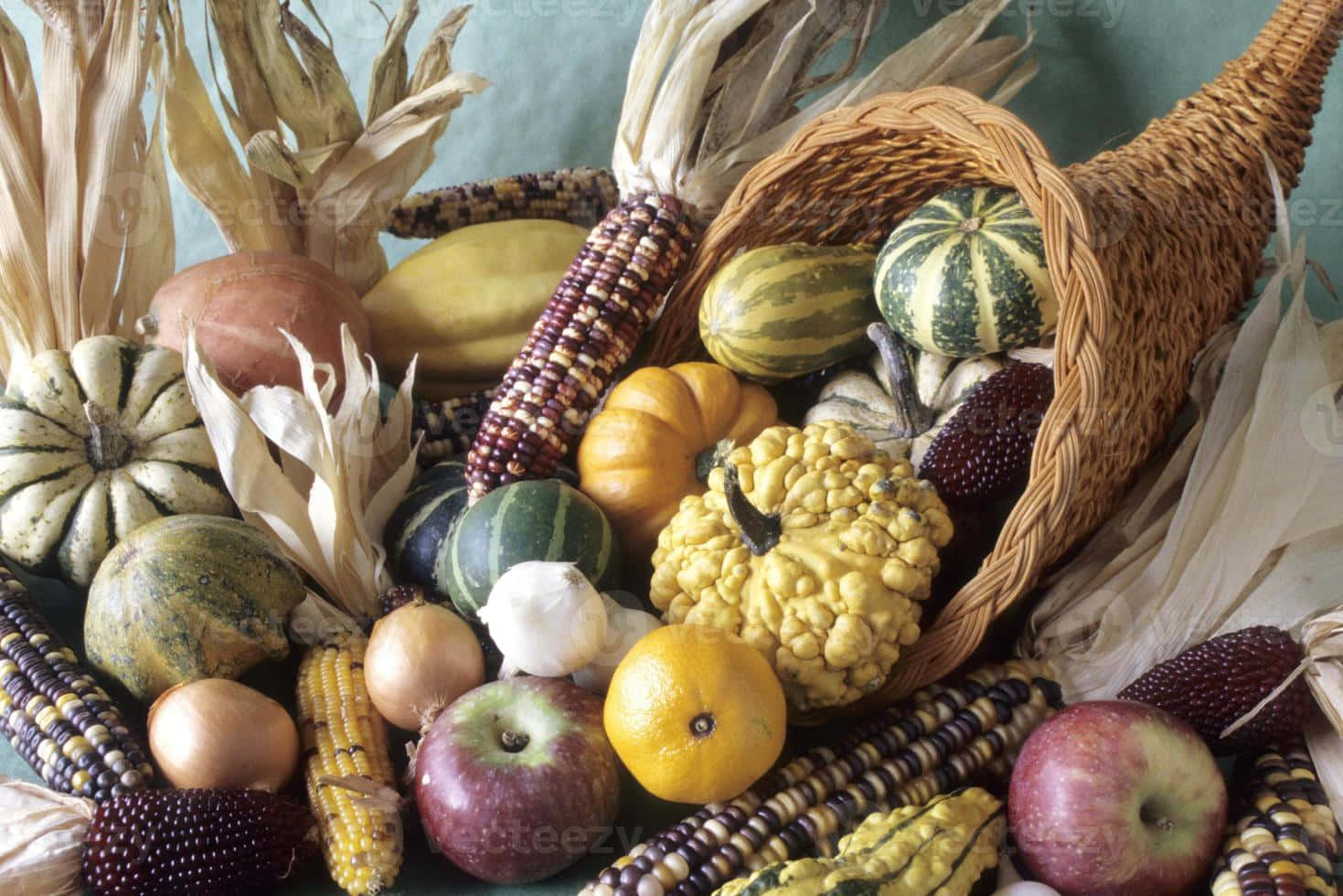 A Vibrant Fall Cornucopia Overflowing With Seasonal Delights Wallpaper