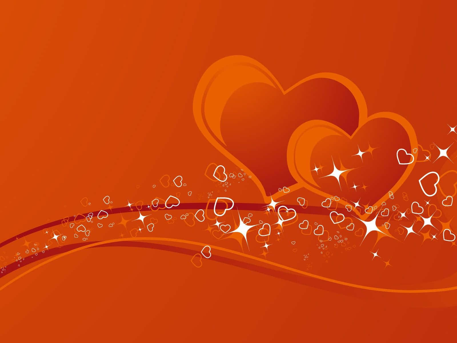 A Vibrant Orange Heart - The Symbol Of Love And Passion Wallpaper