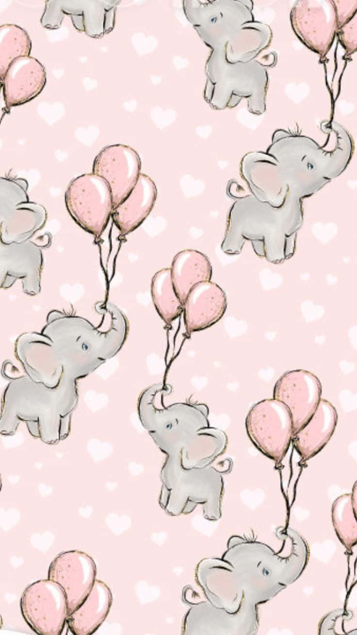 A Vibrant Pink Elephant Against A Vivid Background Wallpaper