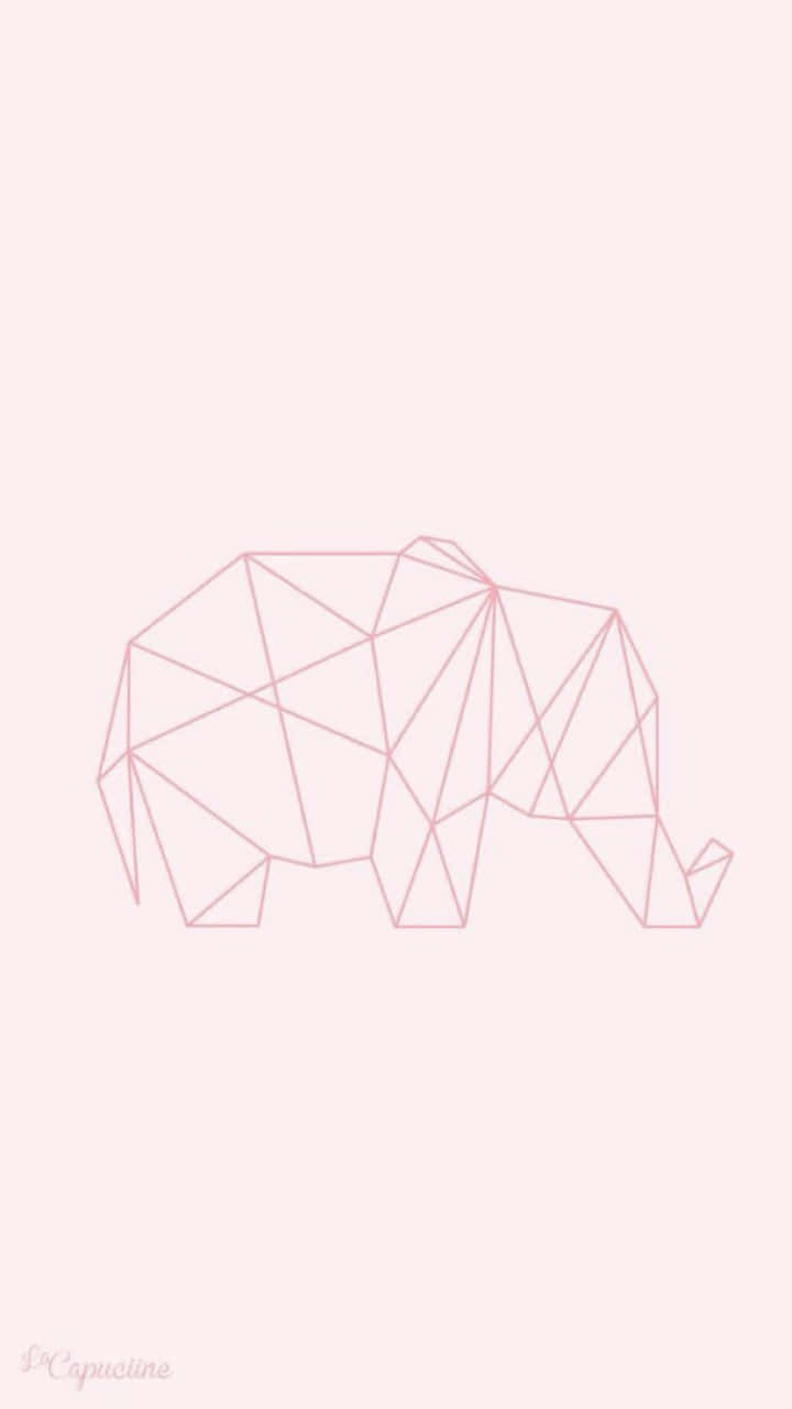 A Vibrant Pink Elephant With Abstract Pattern Wallpaper