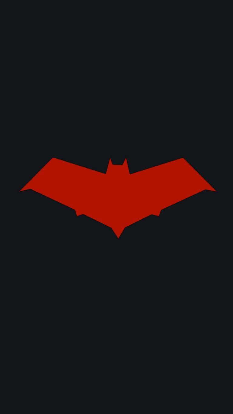 A Vibrant Red Batman Logo Featuring The Famed Superhero Wallpaper