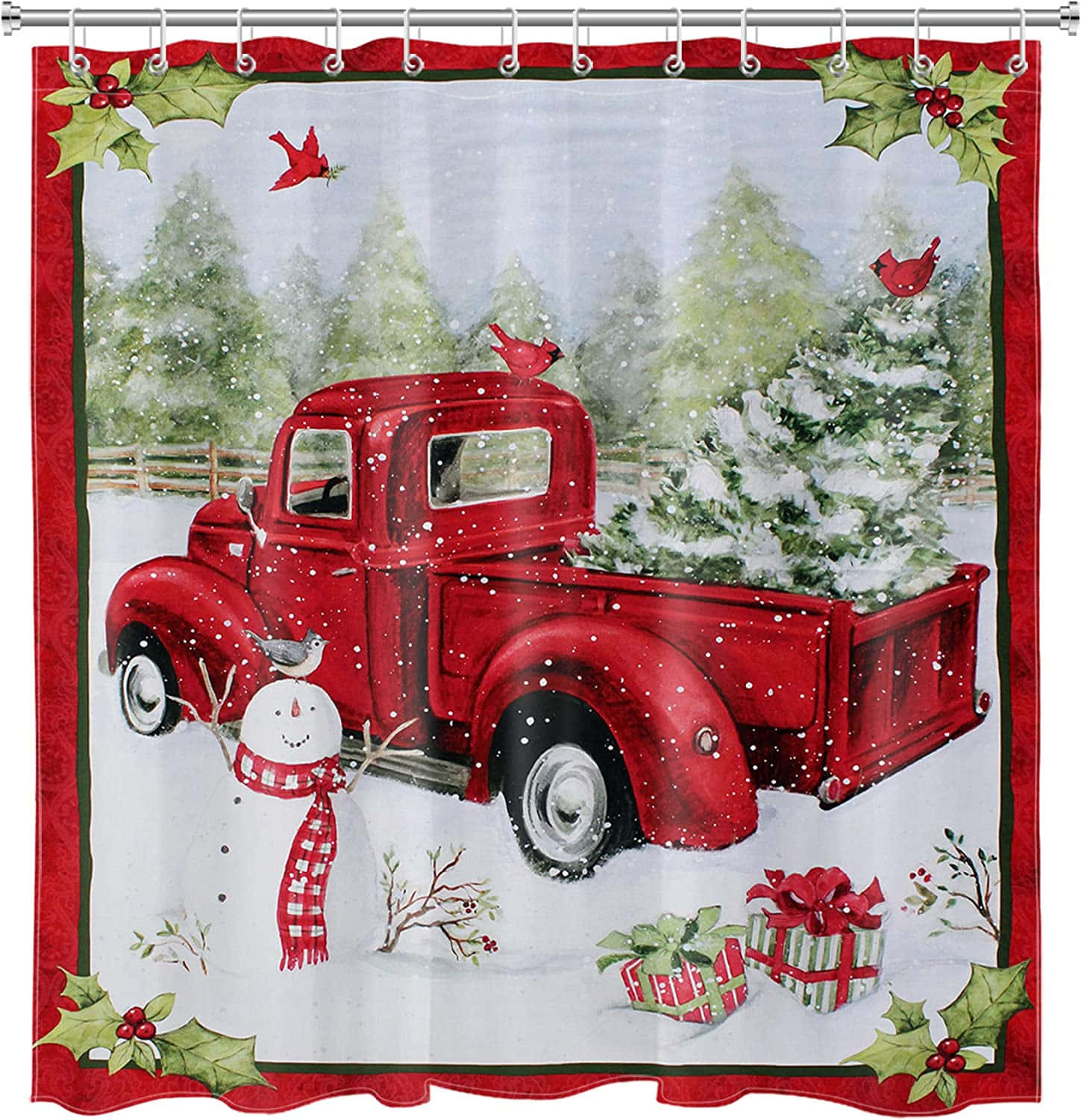 A Vintage Truck Decorated With Festive Lights For The Holiday Season. Wallpaper