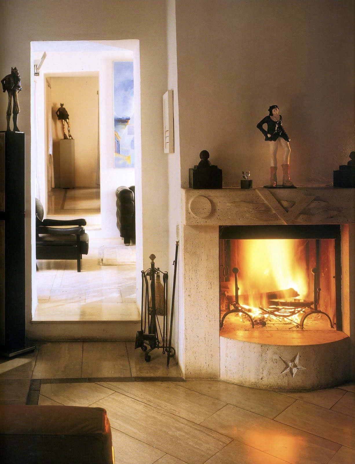 A Warm And Inviting Cozy Fireplace Wallpaper