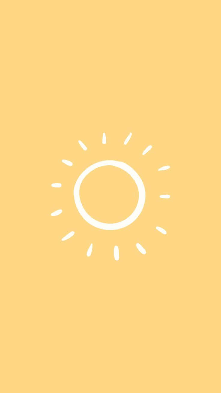 A White Sun Icon On A Yellow Background Wallpaper