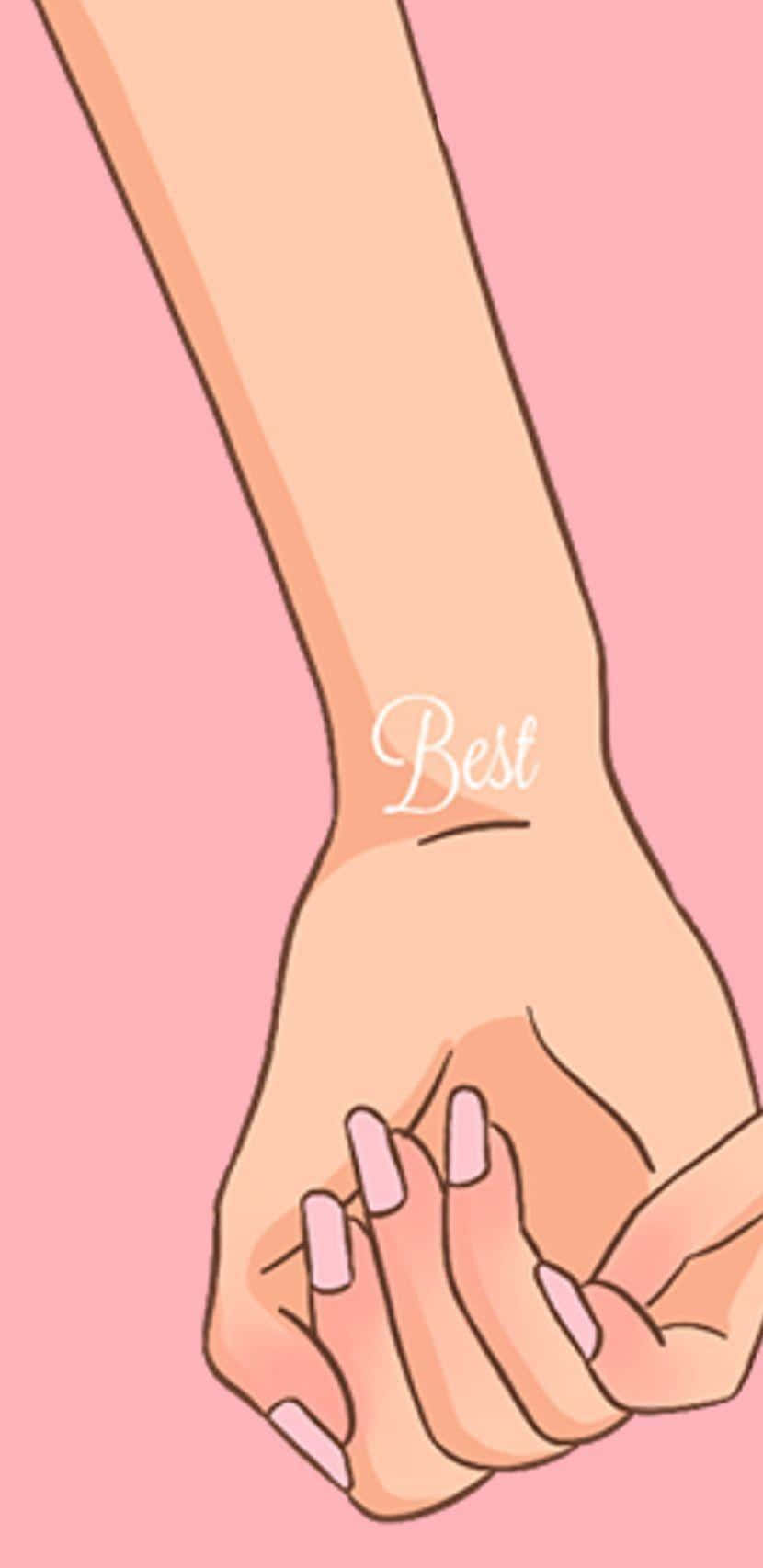 A Woman Holding A Hand With The Word Best On It Wallpaper