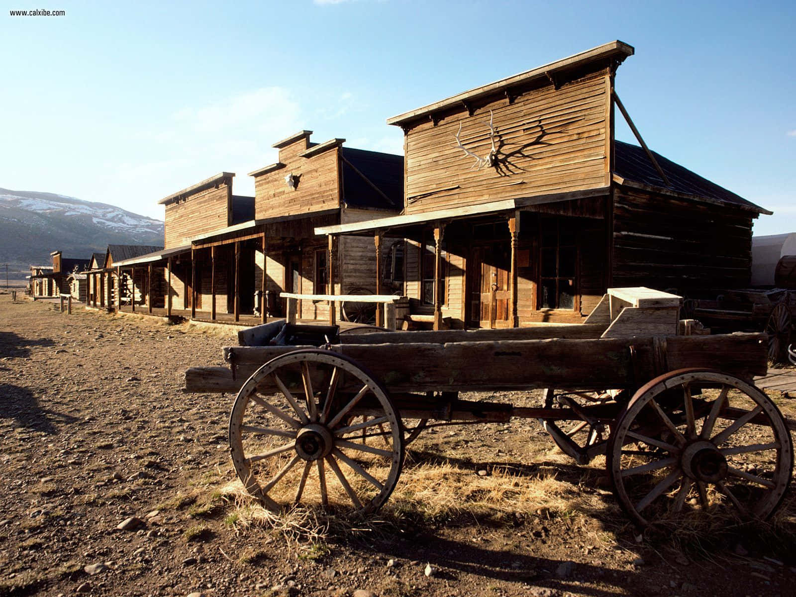 A Wooden Wagon With A Wooden Seat Wallpaper