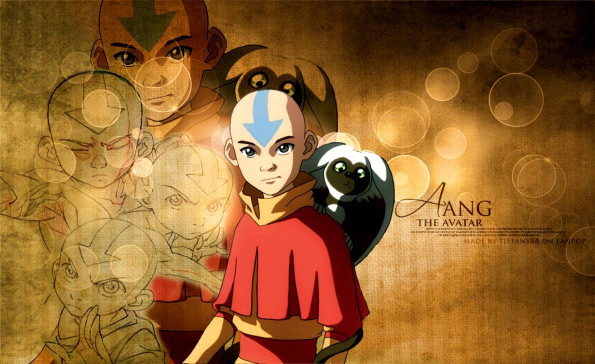 Aang Harnessing The Power Of The Avatar State Wallpaper