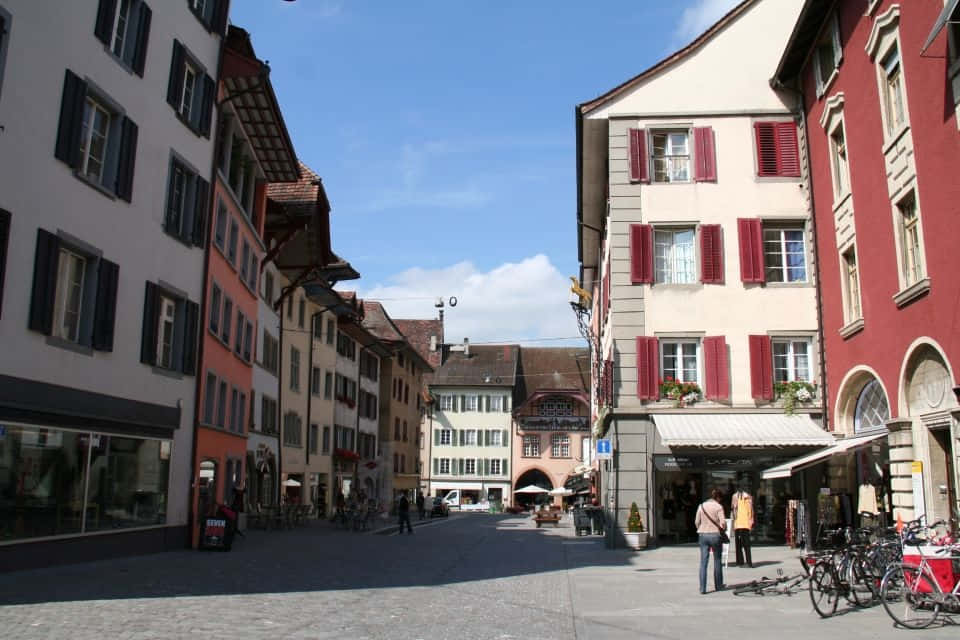 Aarau Switzerland Historic Town Center Wallpaper