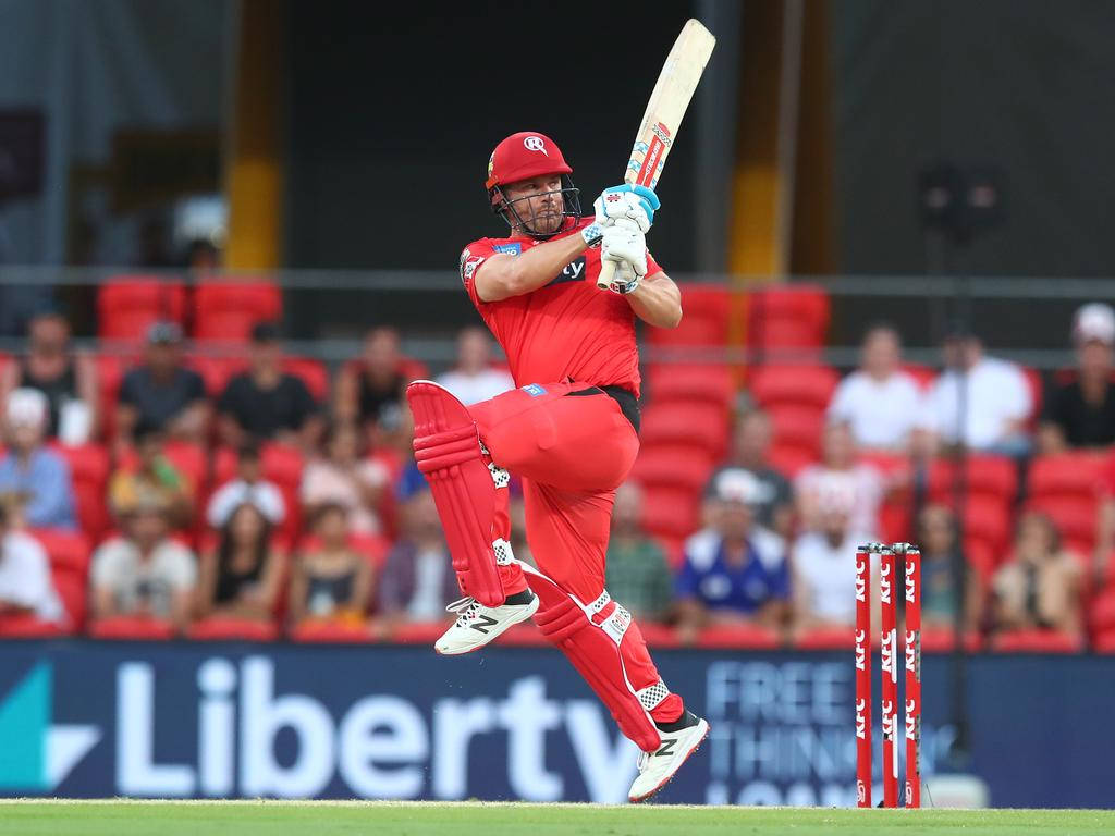 Aaron Finch All Red Cricket Uniform Wallpaper