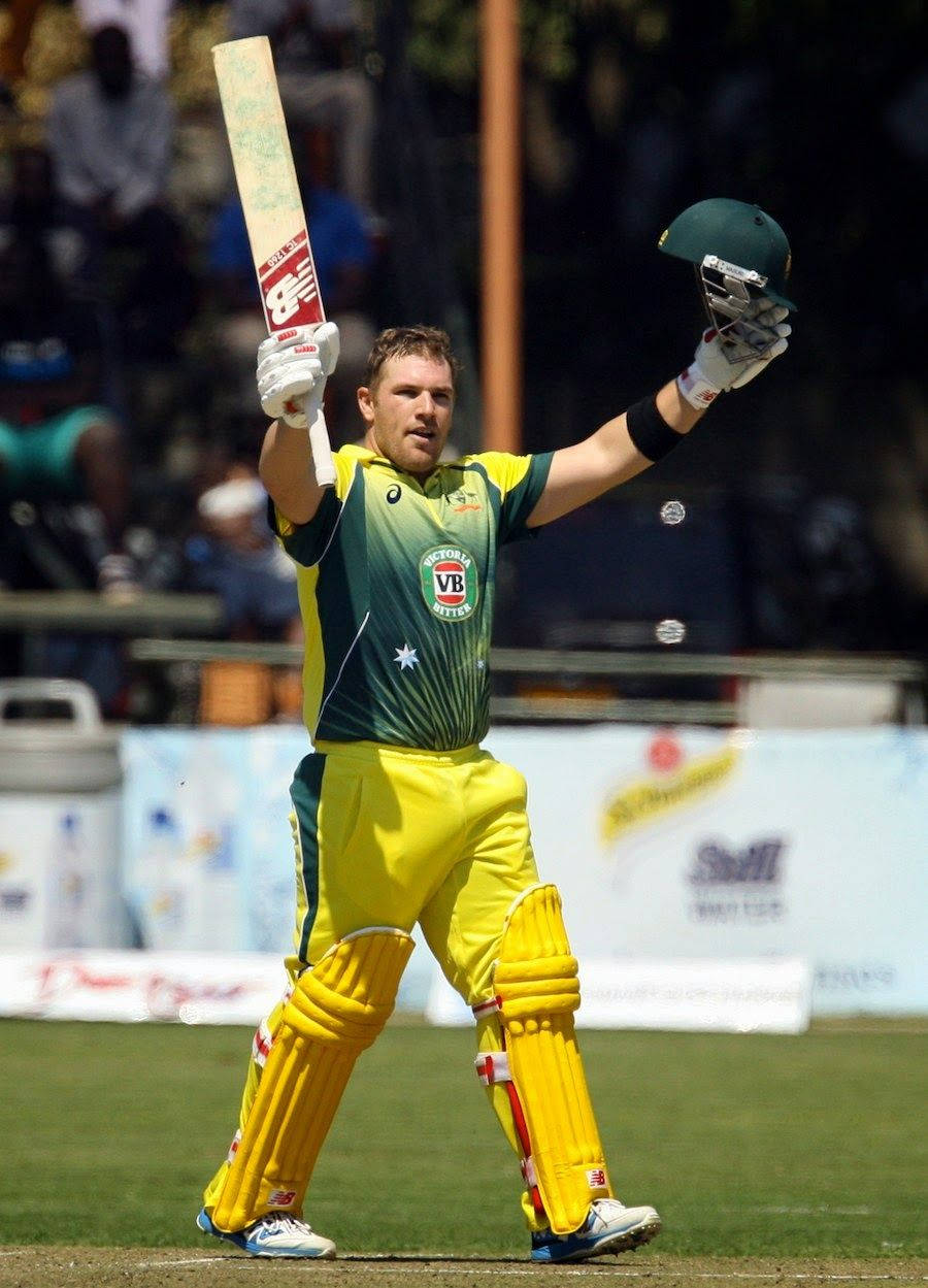 Aaron Finch Celebrating In The Field Wallpaper