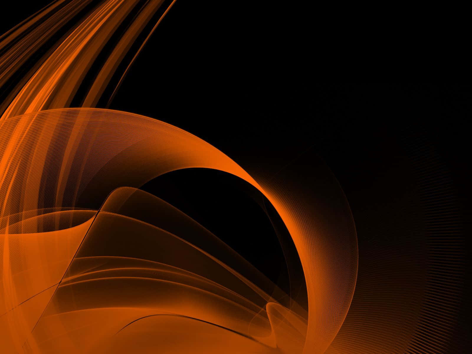 Abstract Black And Orange Swirl Pattern Wallpaper