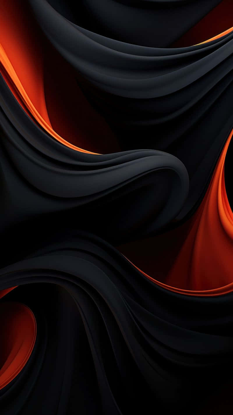 Abstract Black Orange Wavesi Phone Wallpaper Wallpaper