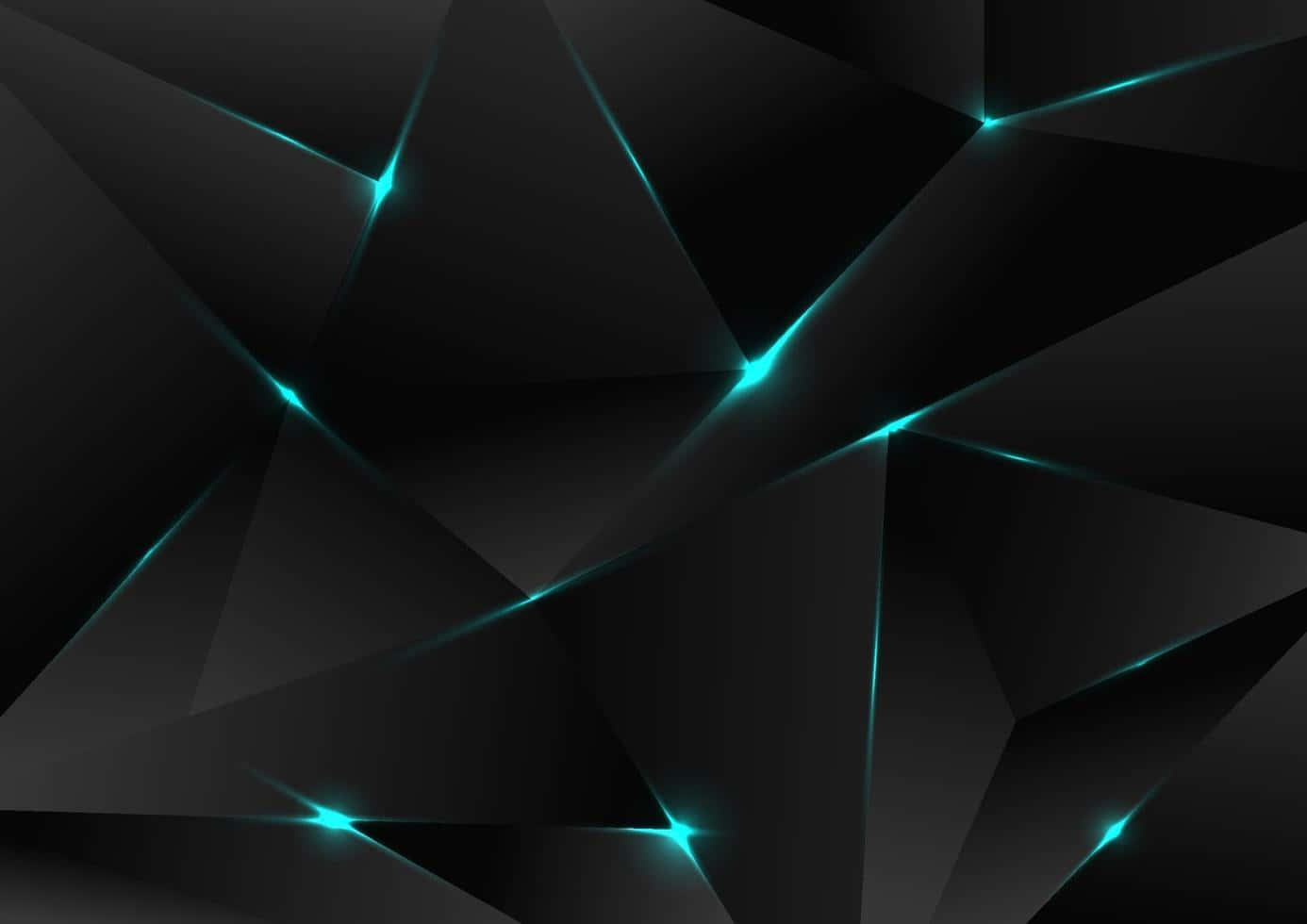 Abstract Black Polygonwith Blue Edges Wallpaper