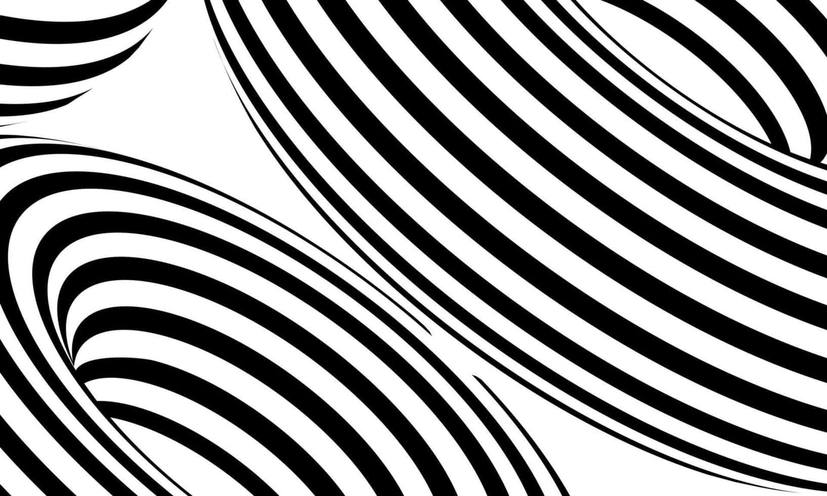 Abstract Black White Wavy Lines Wallpaper