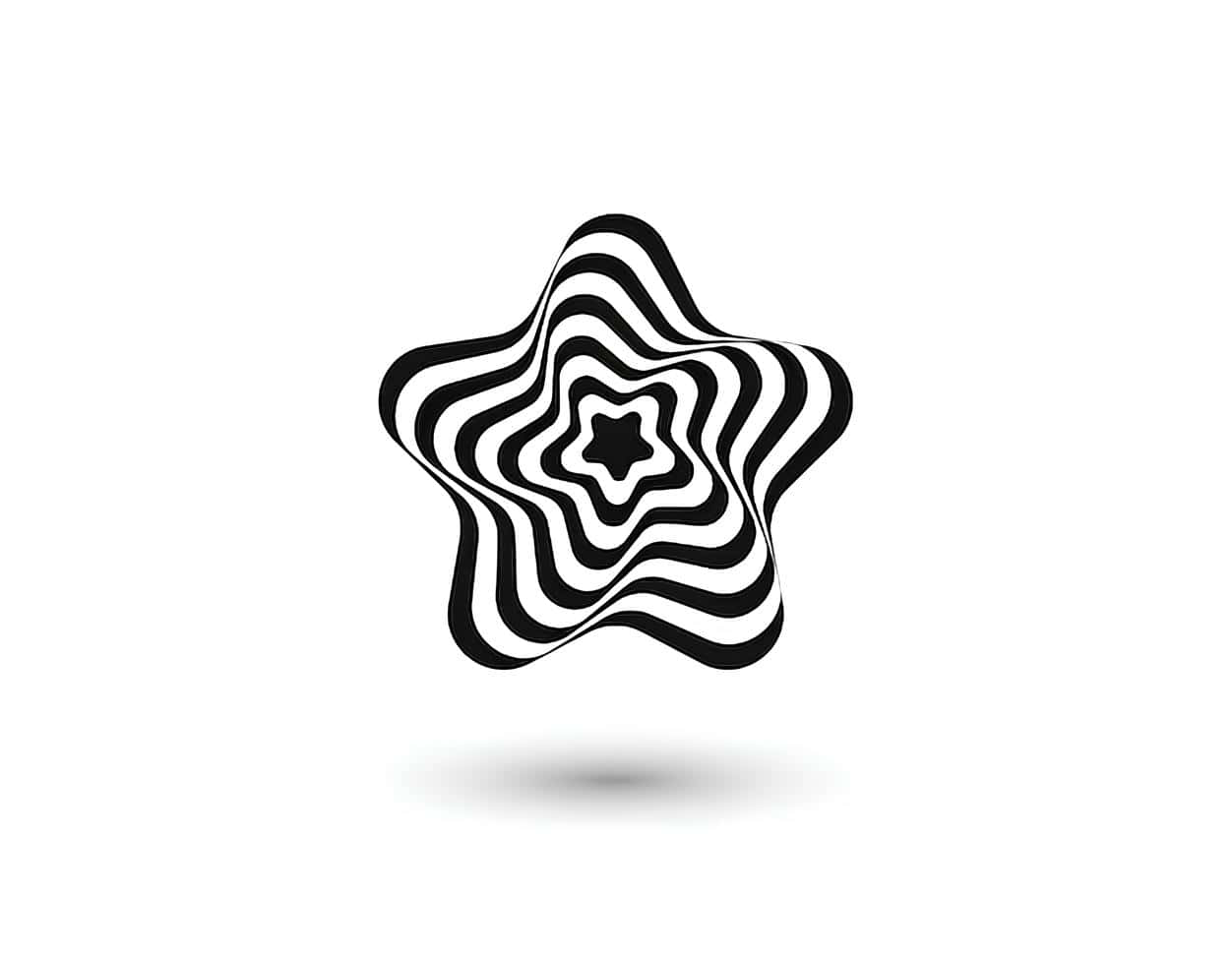 Abstract Blackand White Star Illusion Wallpaper