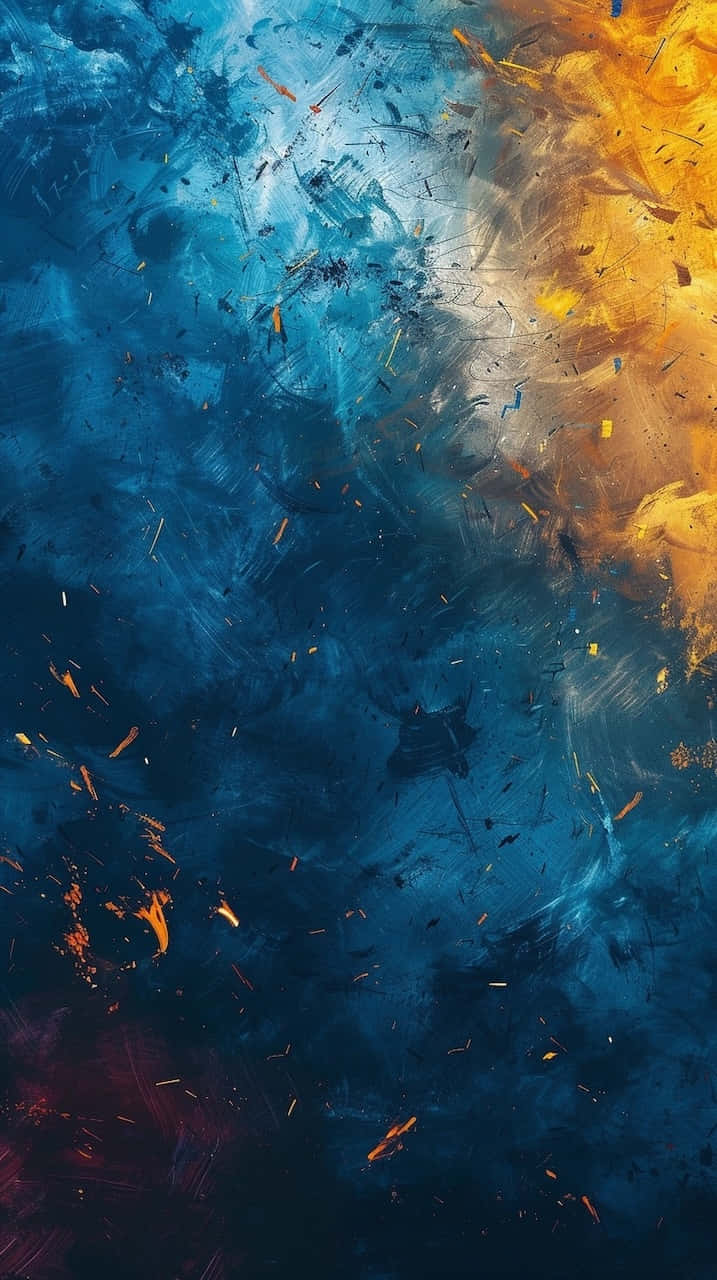 Abstract_ Blue_and_ Yellow_ Artwork Wallpaper