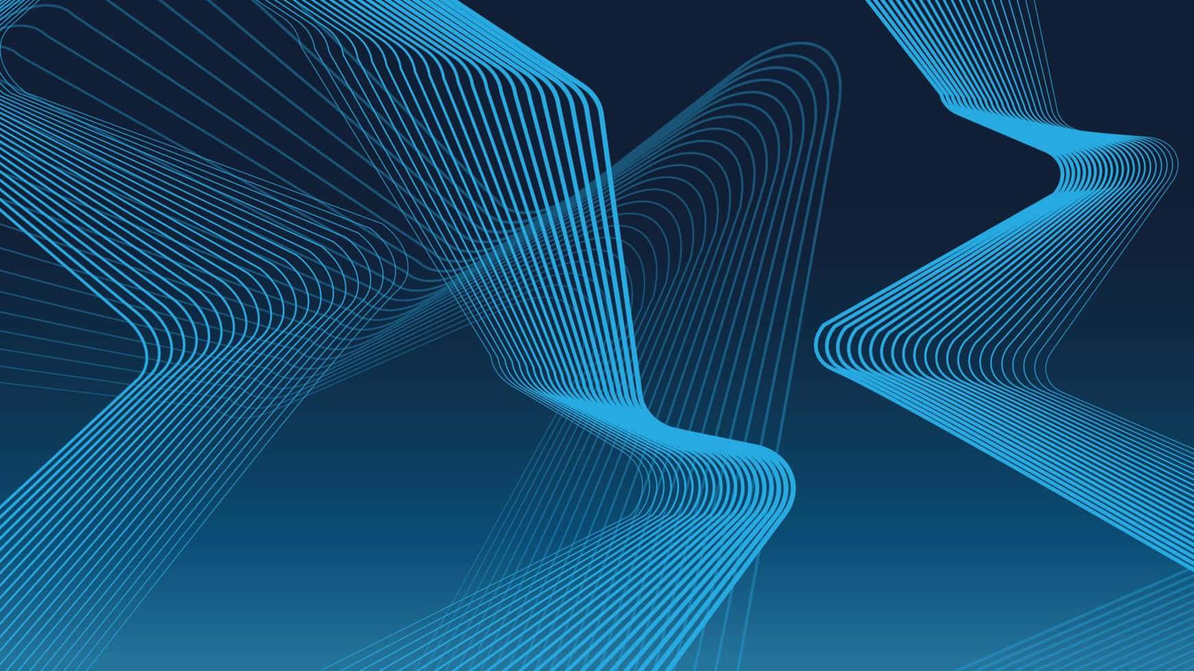 Abstract Blue Line Waves Vector Wallpaper