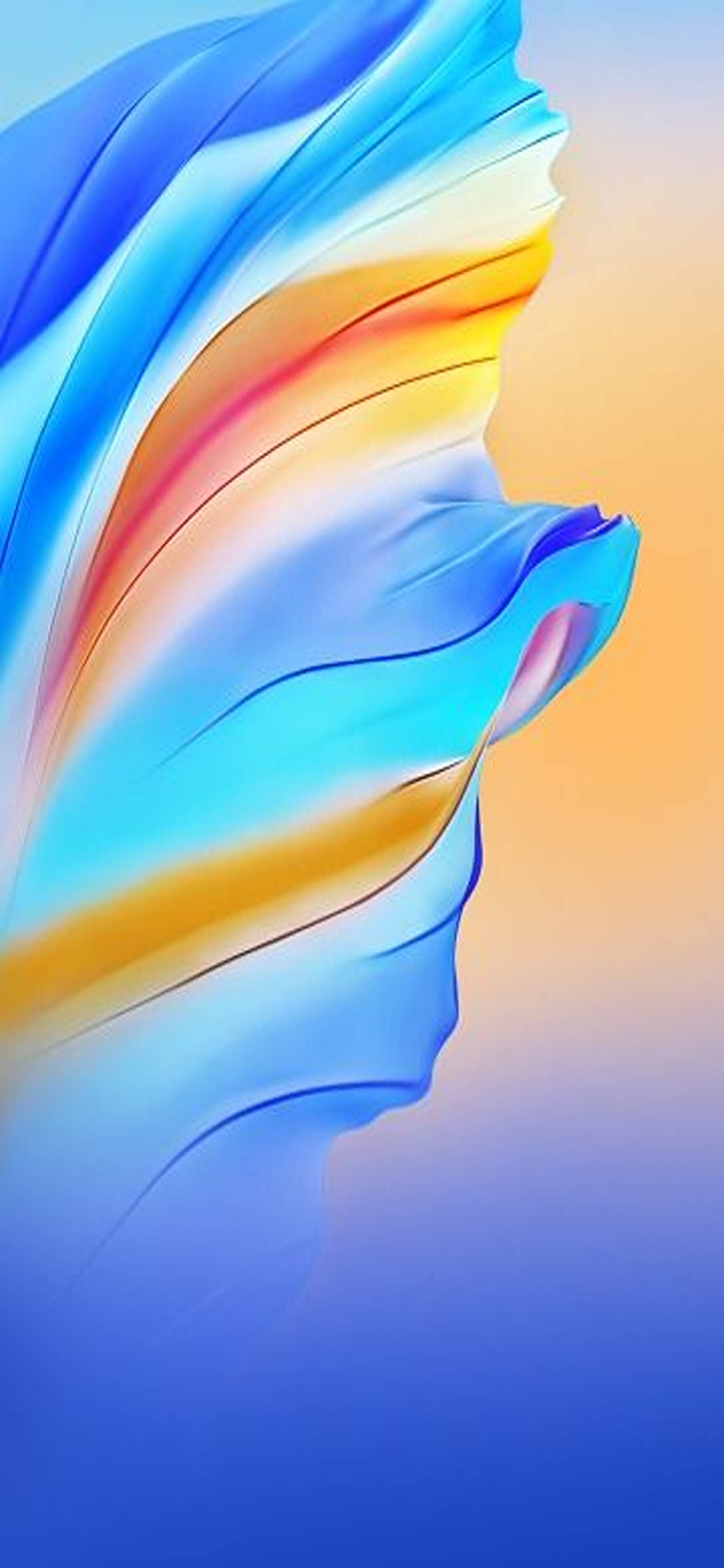 Abstract Blue Orange Redmi Note 9 Pro Wallpaper