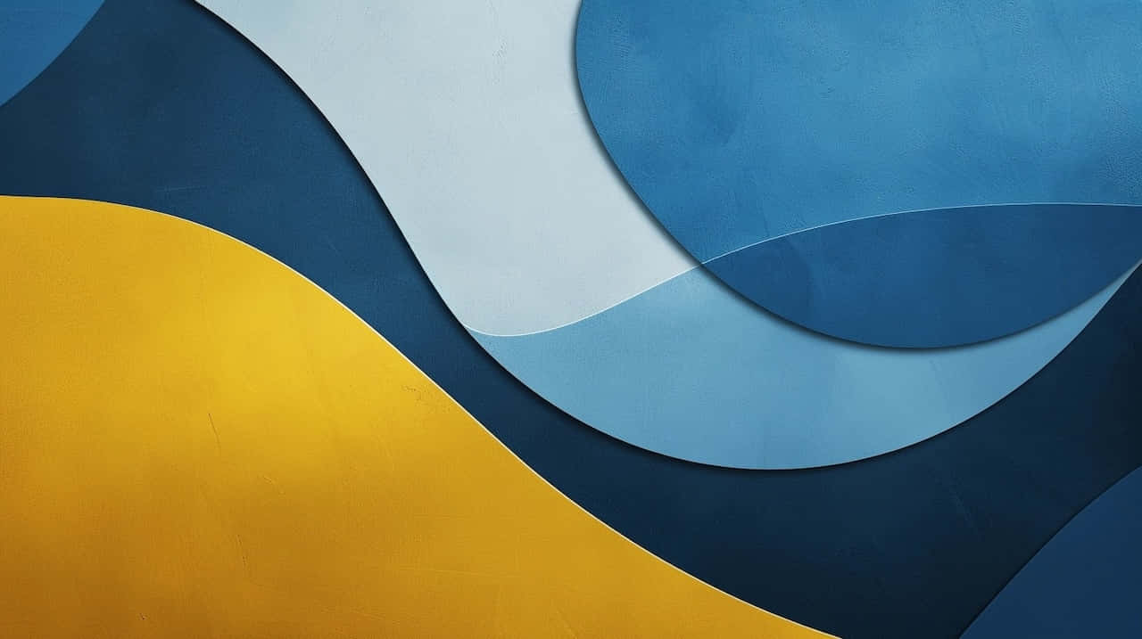 Abstract Blue Yellow Waves Wallpaper