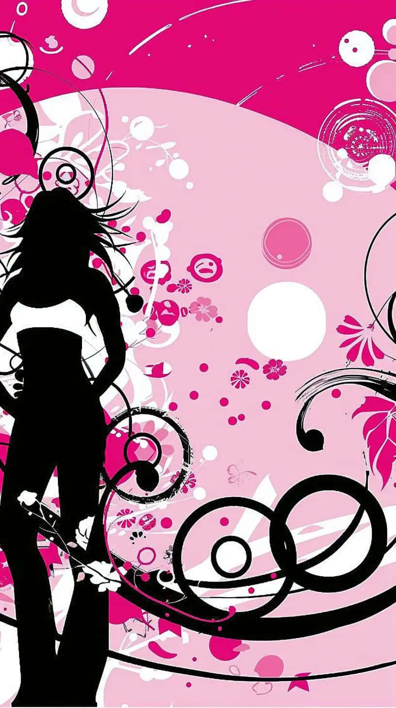 Abstract Female Silhouette Floral Background Wallpaper