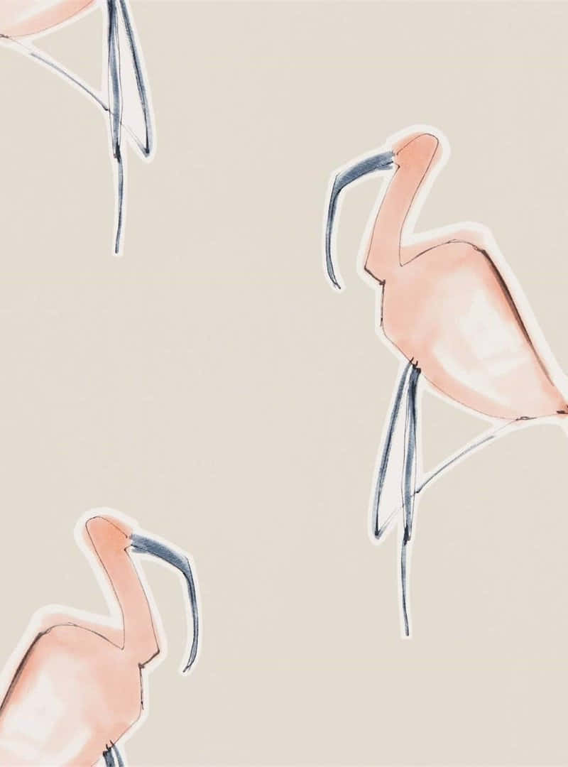 Abstract Flamingo Pattern Wallpaper