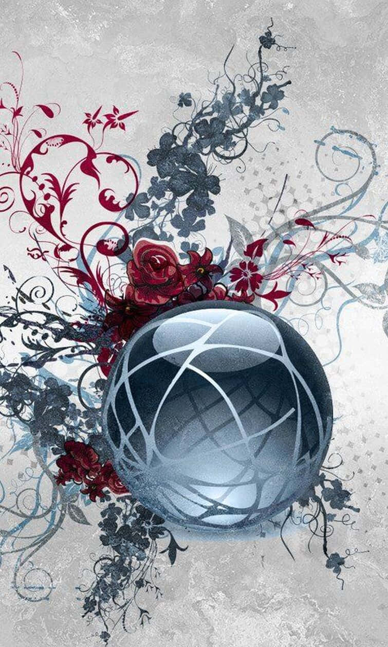 Abstract Floral Sphere Design Wallpaper