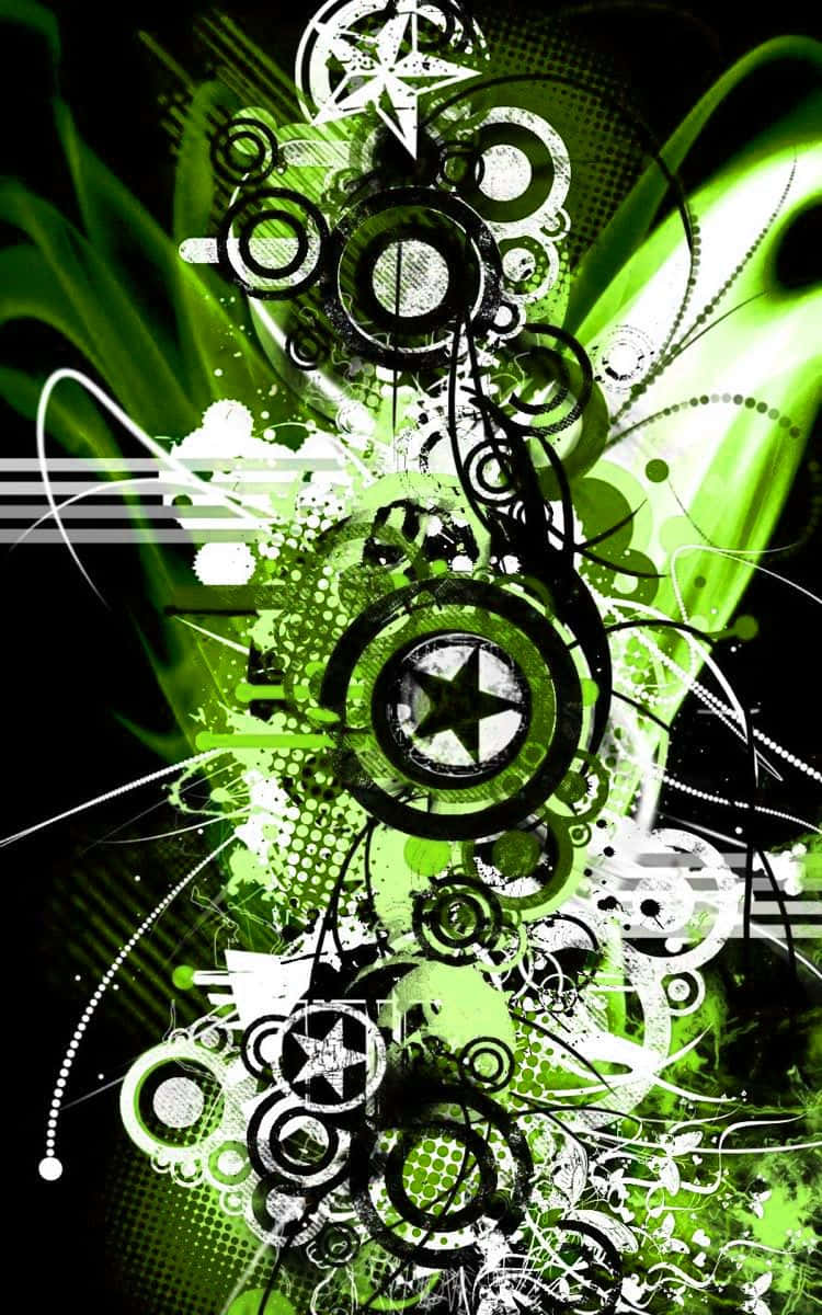 Abstract Green Black Design Wallpaper