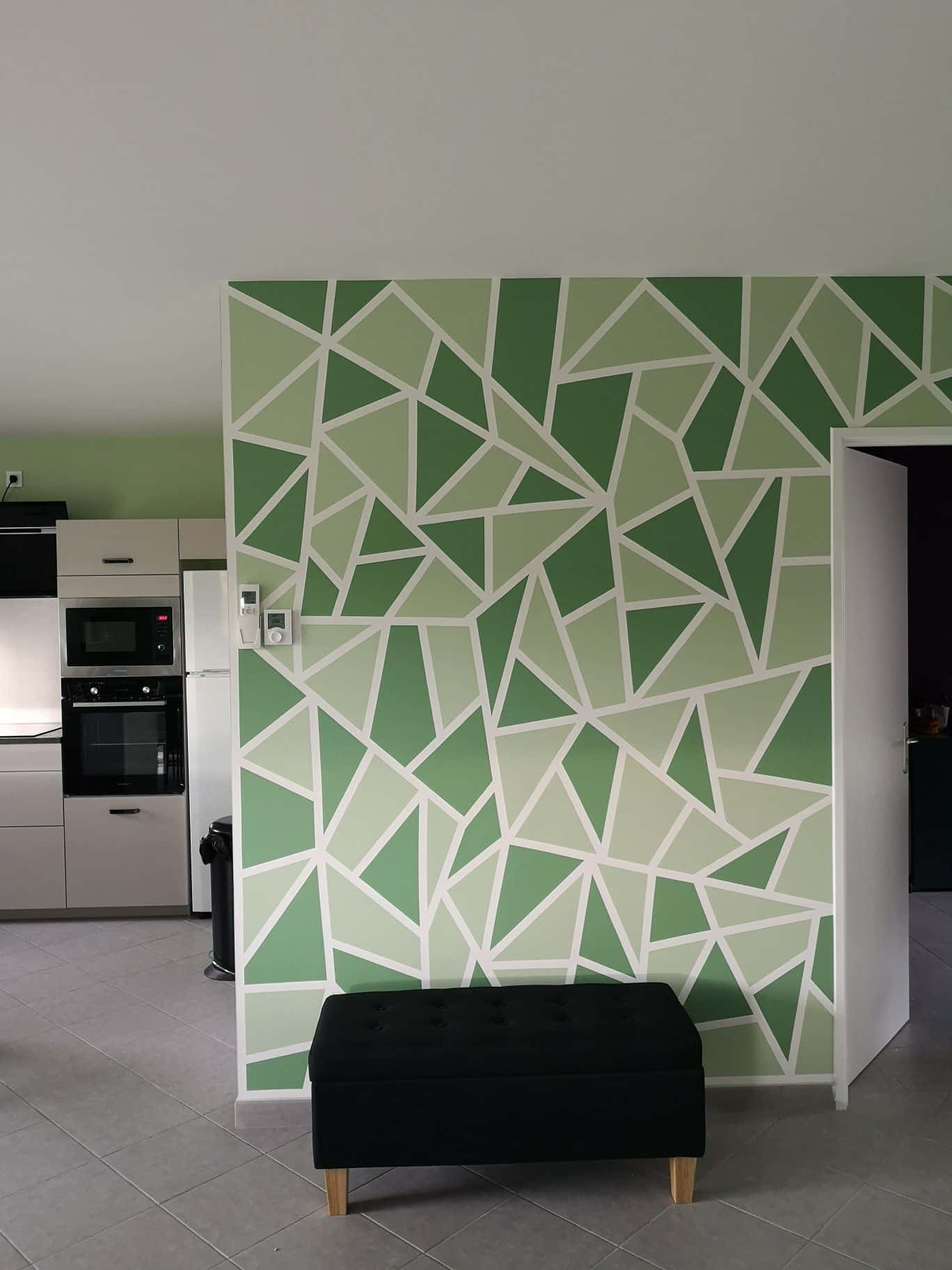 Abstract Green Geometric Pattern Wallpaper