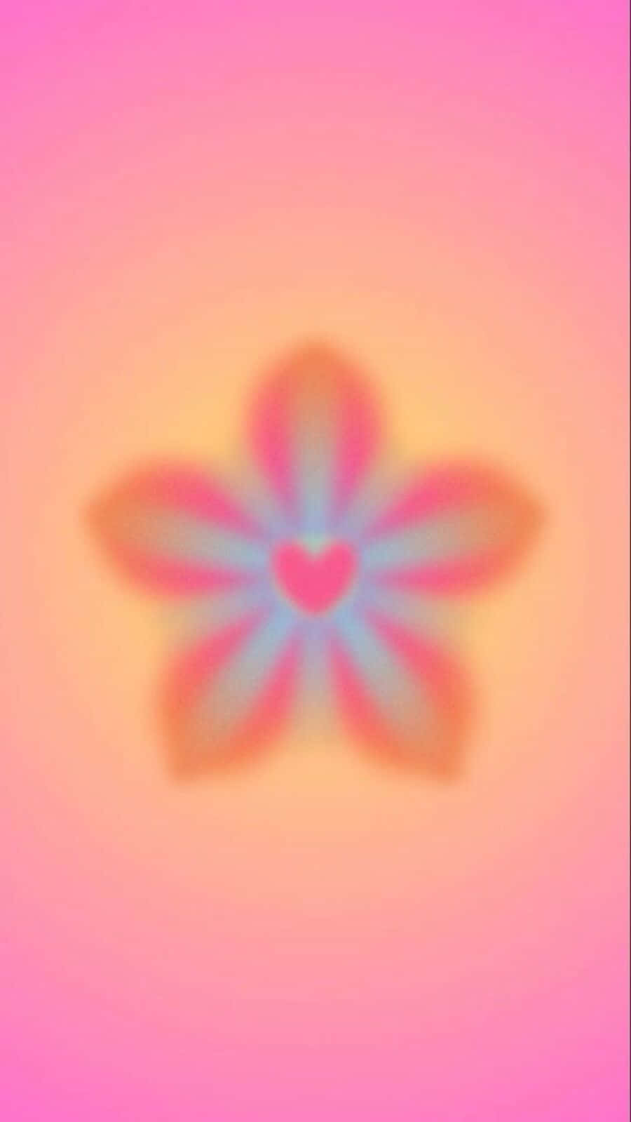 Abstract Heart Flower Blur Background Wallpaper