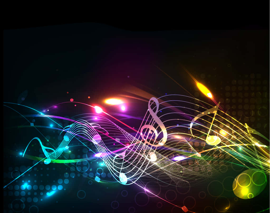 Abstract Musical Note Light Display Wallpaper