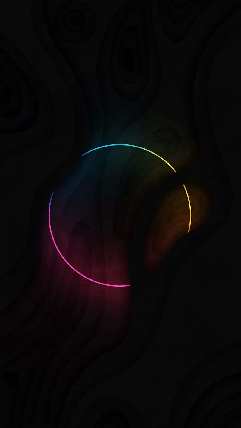 Abstract Neon Circle Art Wallpaper