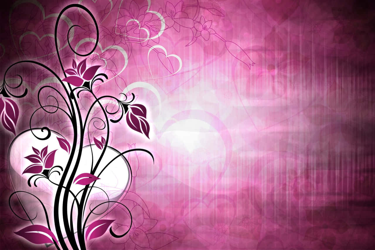 Abstract Pink Floral Design Background Wallpaper