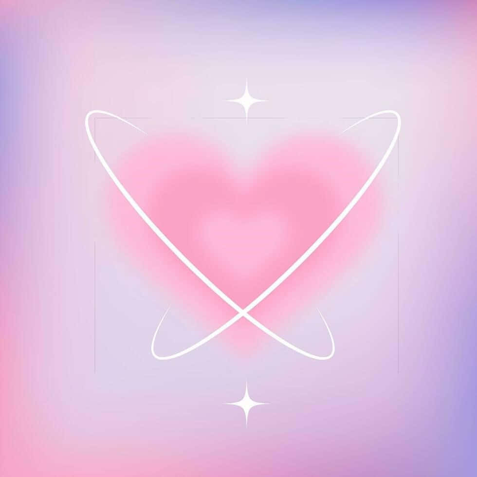 Abstract Pink Heart Aura Wallpaper