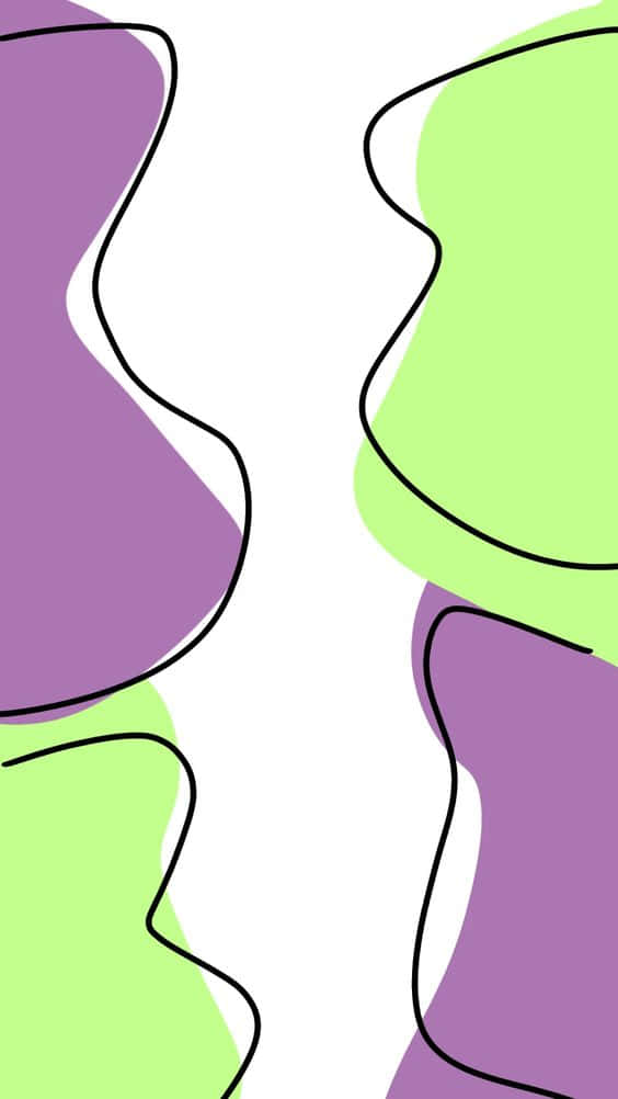 Abstract Purple Green Waves Wallpaper